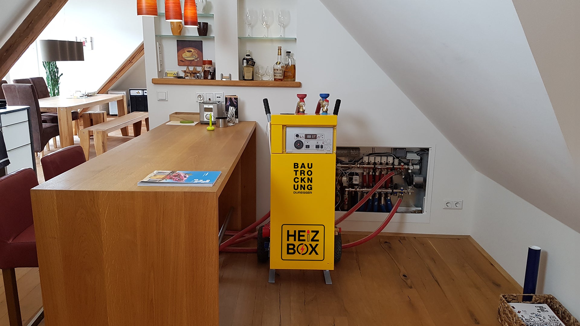 Heizbox in Betrieb
